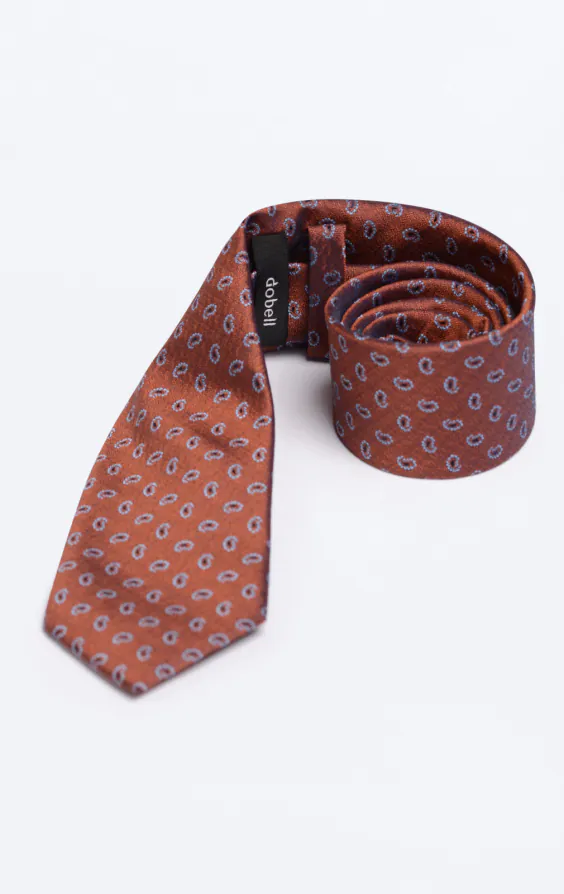 Cravate motif paisley à brun rouille - photo 1 Cravate motif paisley à brun rouille - photo 1