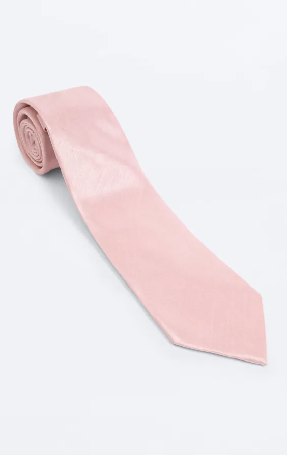 Cravate Doupion Rose Clair - photo 2