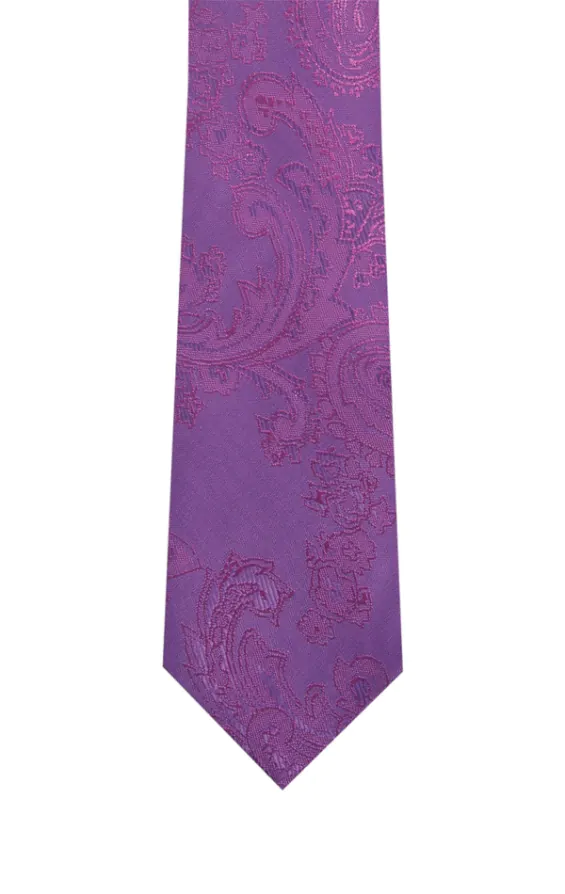 Cravate Violette Motif Cachemire Garçon - photo 1