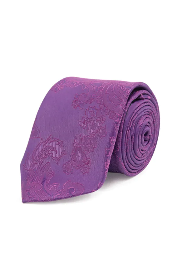 Cravate Violette Motif Cachemire Garçon