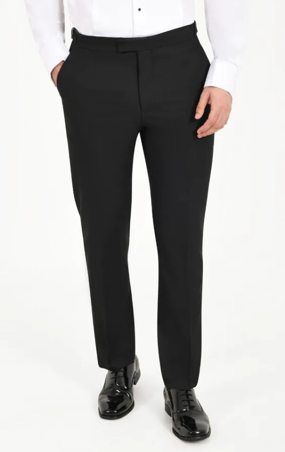 Pantalon Noir, Bande Satin Sur Les Côtés