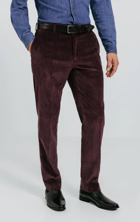 Pantalon en velours côtelé bordeaux Pantalon en velours côtelé bordeaux