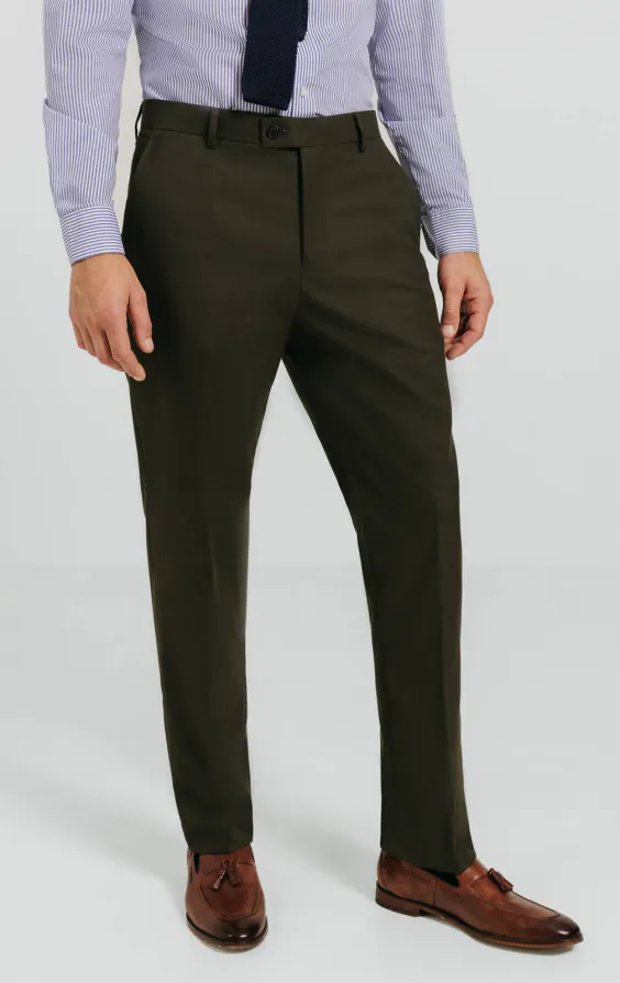 Pantalon de costume sergé vert foncé Pantalon de costume sergé vert foncé