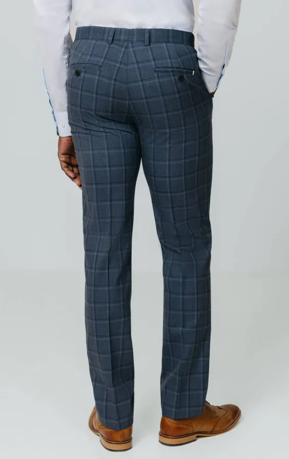 Pantalon de costume à carreaux à fenêtre bleu audacieux - photo 2