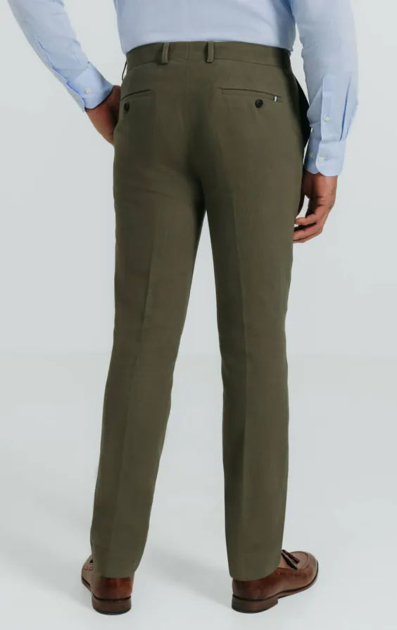 Pantalon de costume en sergé de lin vert - photo 2 Pantalon de costume en sergé de lin vert - photo 2