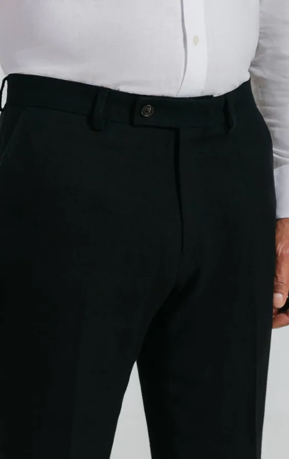 Pantalon de costume en sergé de lin noir - photo 1 Pantalon de costume en sergé de lin noir - photo 1