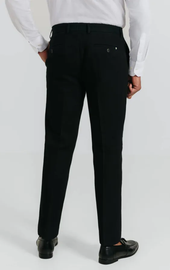 Pantalon de costume en sergé de lin noir - photo 2 Pantalon de costume en sergé de lin noir - photo 2