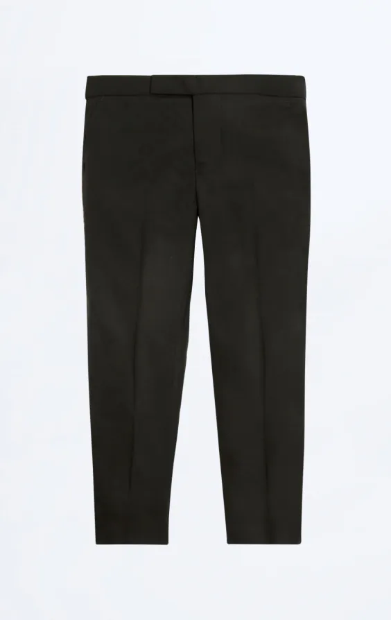 Pantalon de smoking noir pour garçon avec bande latérale en satin - photo 1 Pantalon de smoking noir pour garçon avec bande latérale en satin - photo 1