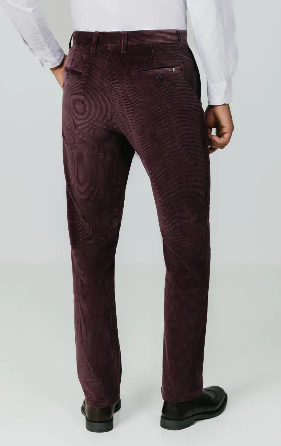 Pantalon décontracté en velours côtelé bordeaux - photo 3