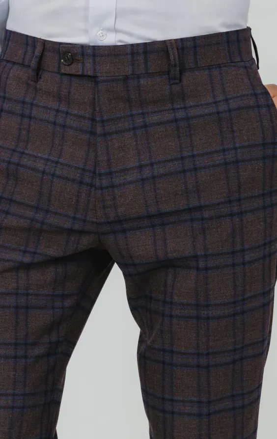 Pantalon de costume à gros carreaux bordeaux et bleu - photo 1 Pantalon de costume à gros carreaux bordeaux et bleu - photo 1