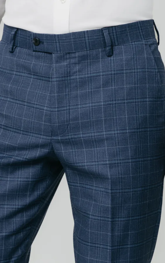 Pantalon de costume à carreaux bleu - photo 1