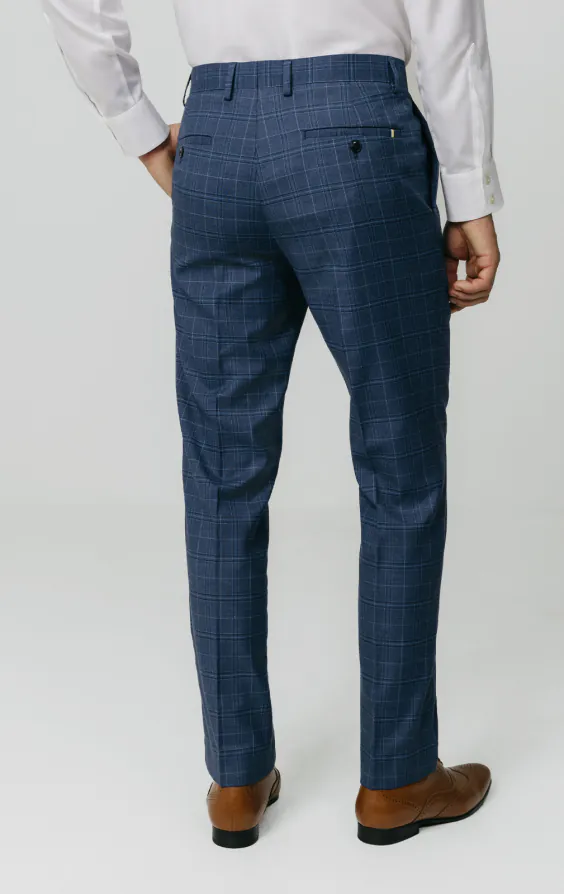 Pantalon de costume à carreaux bleu - photo 2