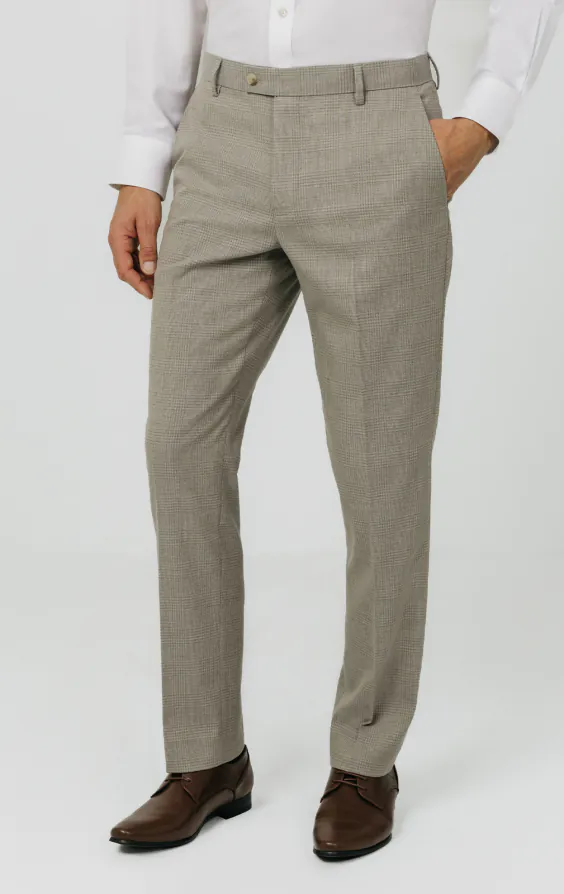Pantalon de costume à carreaux naturels Pantalon de costume à carreaux naturels