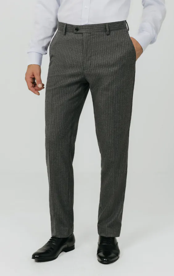 Pantalon de costume charbon à rayures craie Pantalon de costume charbon à rayures craie