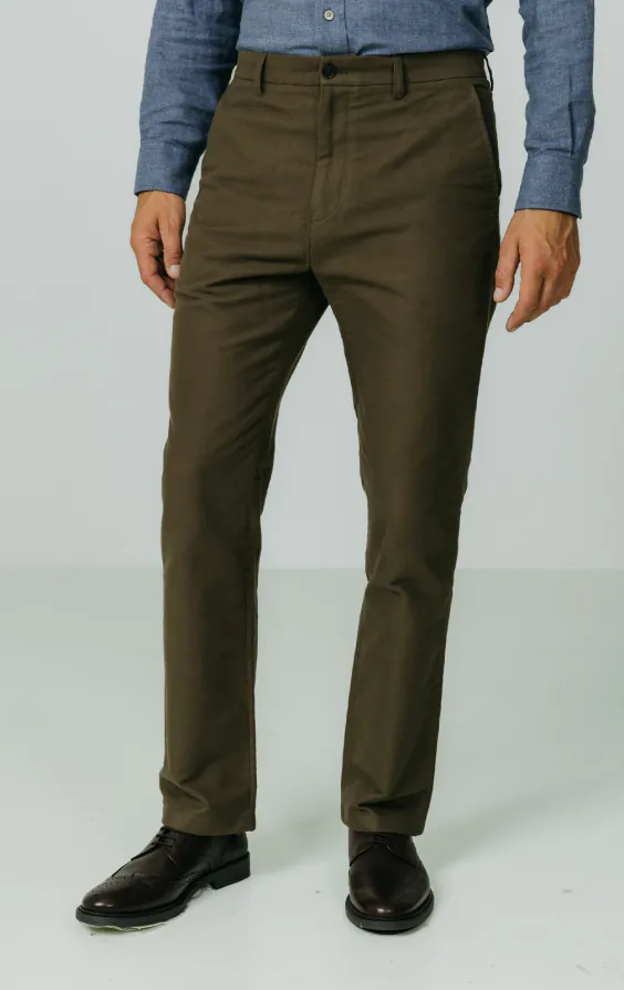 Pantalon en moleskine olive Pantalon en moleskine olive