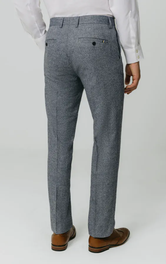 Pantalon de costume tweed Donegal bleu - photo 2