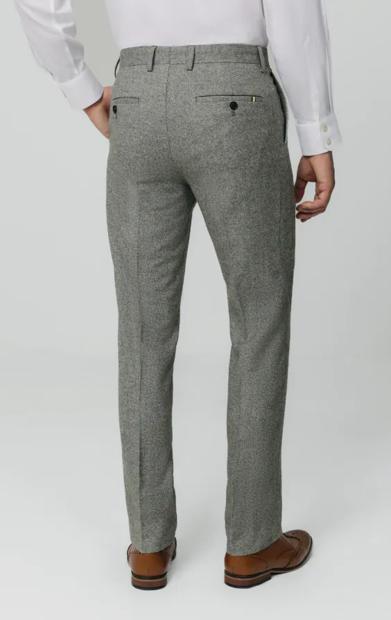 Pantalon de costume tweed Donegal gris clair - photo 2