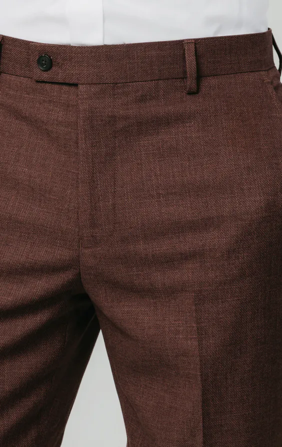 Pantalon de costume tissée en bois de rose foncé - photo 1