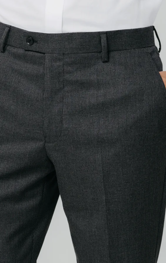 Pantalon de costume à carreaux puppytooth anthracite - photo 1