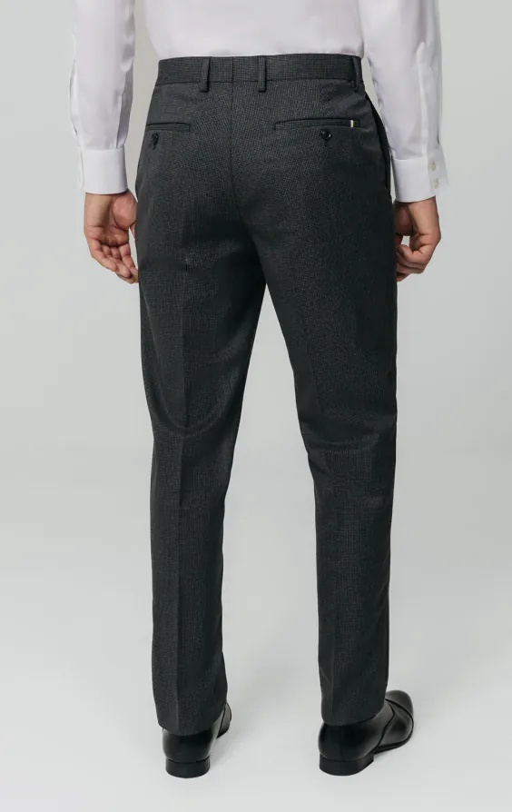 Pantalon de costume à carreaux puppytooth anthracite - photo 2
