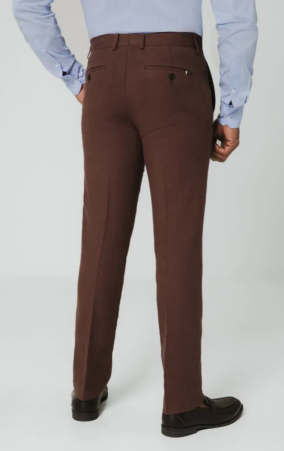 Pantalon de costume en lin moka - photo 2 Pantalon de costume en lin moka - photo 2