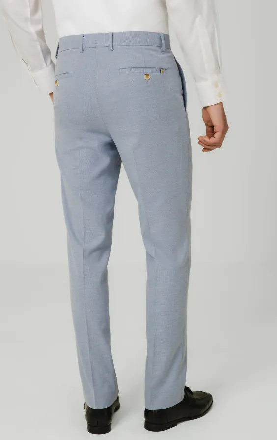Pantalon de costume en hopsack bleu clair - photo 2 Pantalon de costume en hopsack bleu clair - photo 2