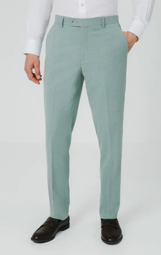 Pantalon de costume en hopsack vert menthe Pantalon de costume en hopsack vert menthe