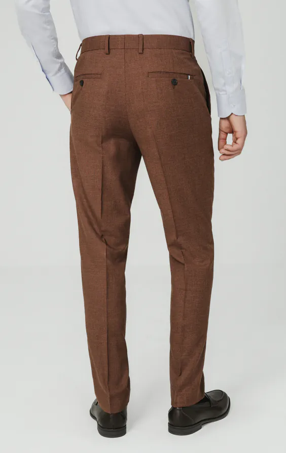 Pantalon de costume en tissu texturé brun rouille - photo 2
