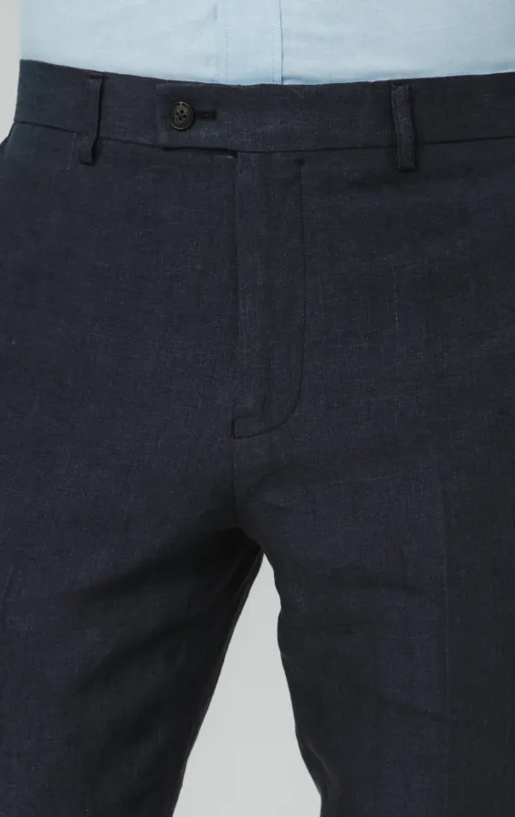 Pantalon de costume en pur lin bleu marine - photo 1 Pantalon de costume en pur lin bleu marine - photo 1