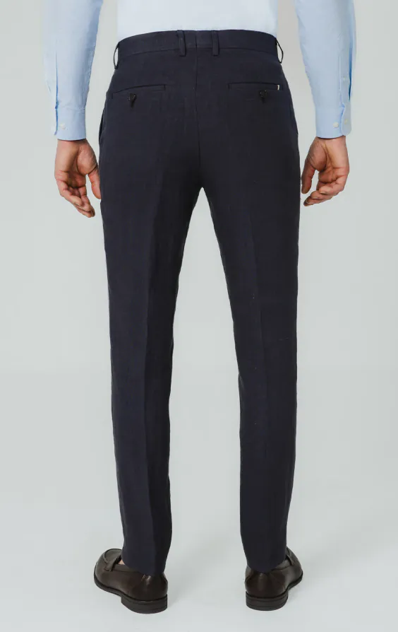 Pantalon de costume en pur lin bleu marine - photo 2 Pantalon de costume en pur lin bleu marine - photo 2