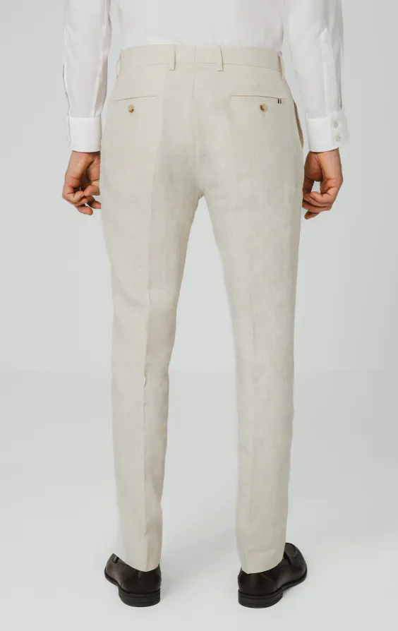Pantalon de costume en pur lin couleur crème - photo 2 Pantalon de costume en pur lin couleur crème - photo 2