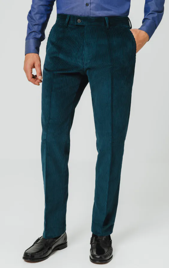 Pantalon en velours côtelé sarcelle Pantalon en velours côtelé sarcelle