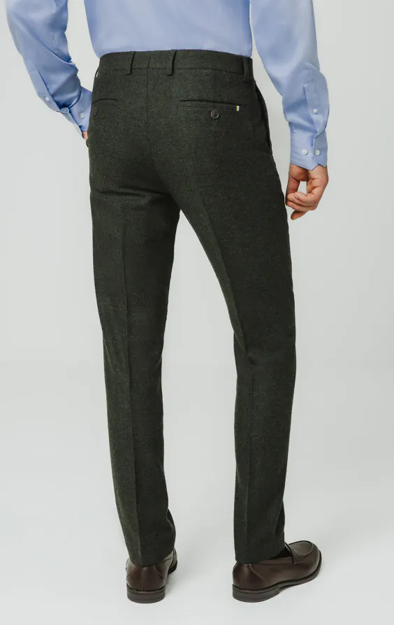 Pantalon de costume tweed vert foncé à chevrons - photo 2 Pantalon de costume tweed vert foncé à chevrons - photo 2