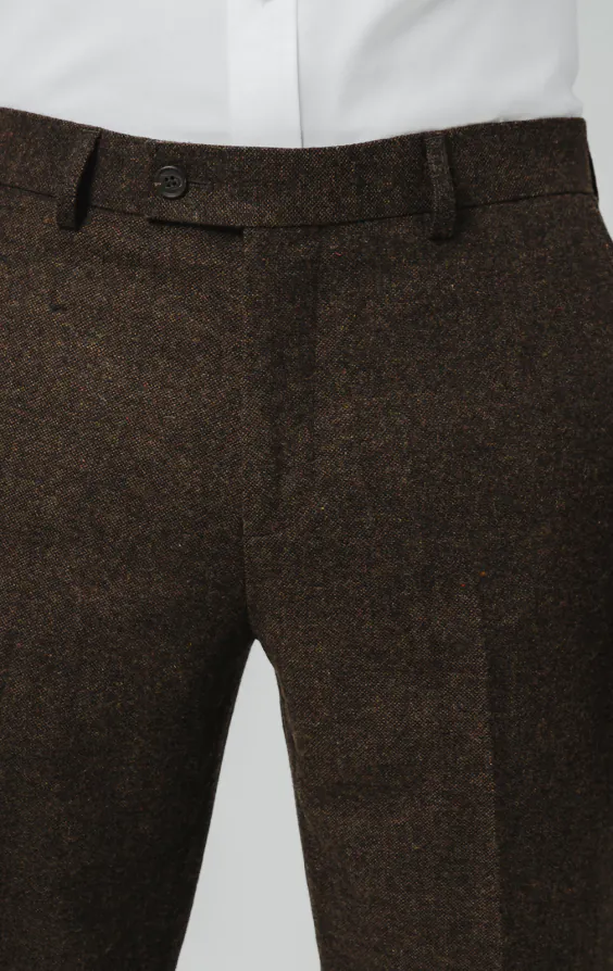 Pantalon de costume tweed Donegal brun foncé - photo 1 Pantalon de costume tweed Donegal brun foncé - photo 1