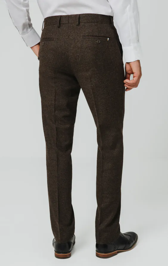 Pantalon de costume tweed Donegal brun foncé - photo 2 Pantalon de costume tweed Donegal brun foncé - photo 2