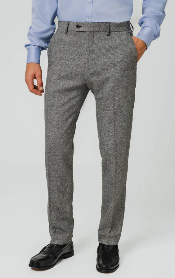 Pantalon de costume sergé tweed gris Pantalon de costume sergé tweed gris