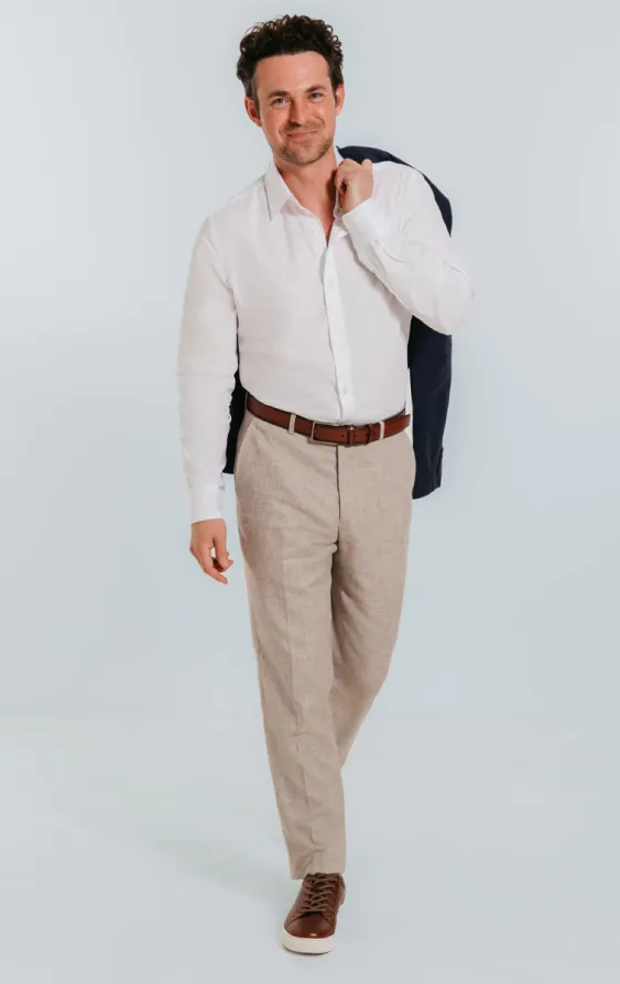 Pantalon en lin sable - photo 3
