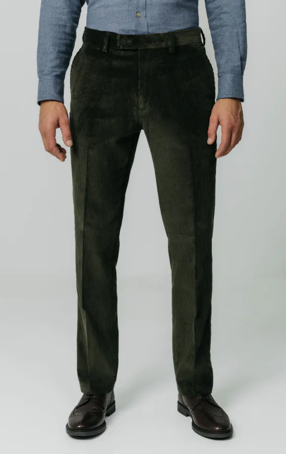 Pantalon en Velours Côtelé Vert Pantalon en Velours Côtelé Vert
