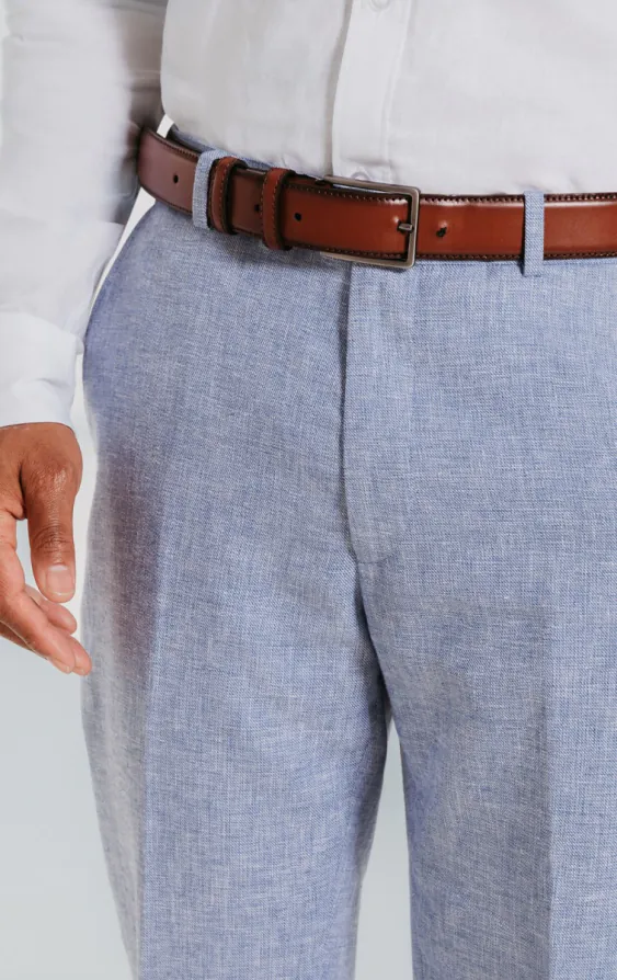 Pantalon en lin bleu clair - photo 1
