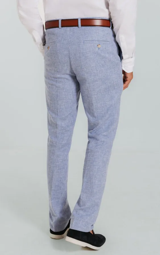 Pantalon en lin bleu clair - photo 2