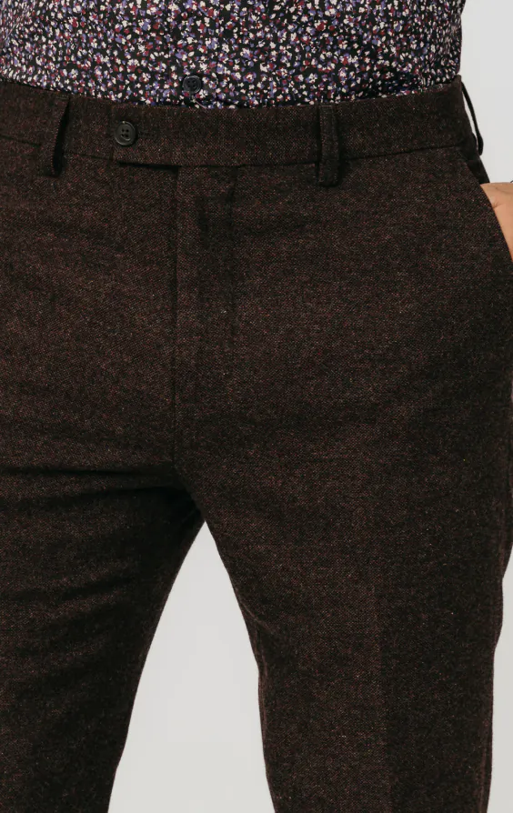 Pantalon tweed Donegal bordeaux - photo 1