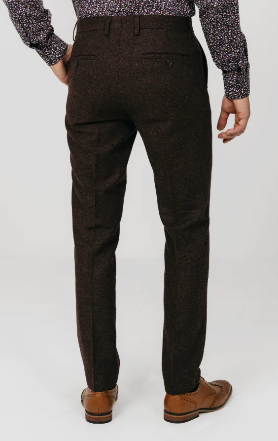 Pantalon tweed Donegal bordeaux - photo 2