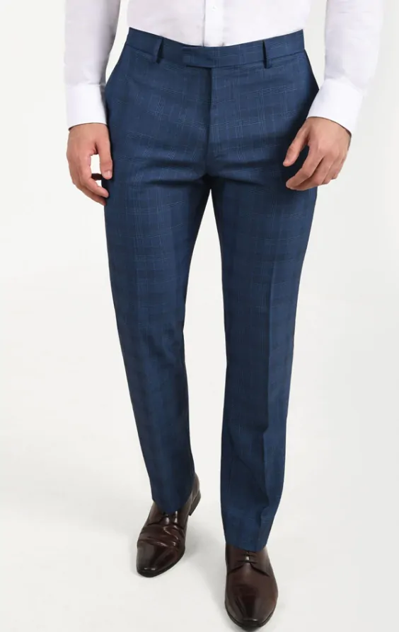 Veste De Costume Bleu à Carreaux - Regular Fit De Dansaert Blue Veste De Costume Bleu A Carreaux Regular Fit Du08j01 3076718