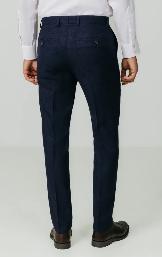 Pantalon de costume tweed Donegal bleu marine - photo 2