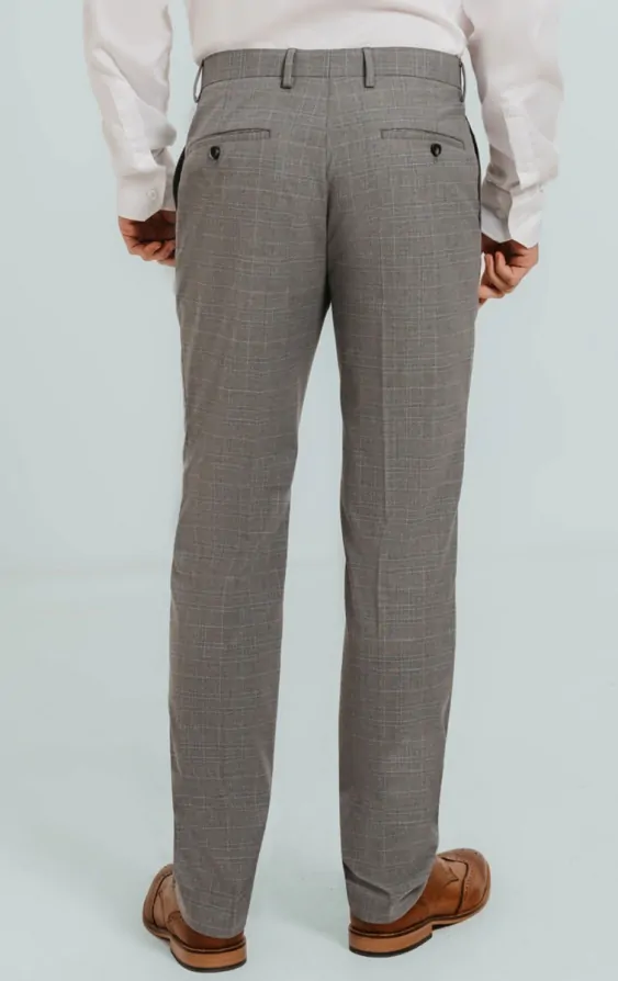 Dobell pantalon de costume a carreaux gris clair Dobell