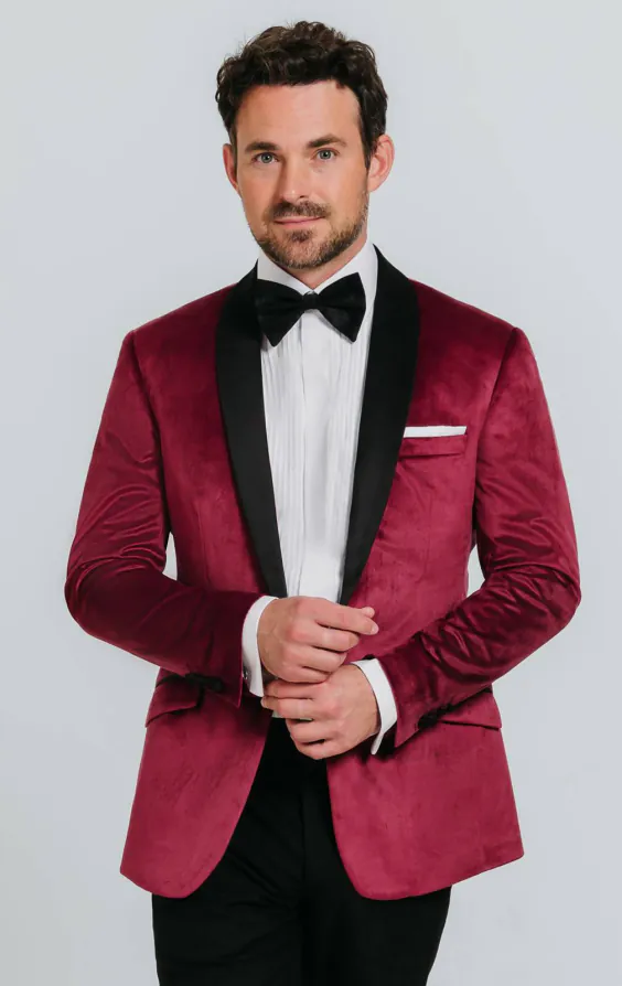 Smoking velours coupe slim bordeaux Smoking velours coupe slim bordeaux