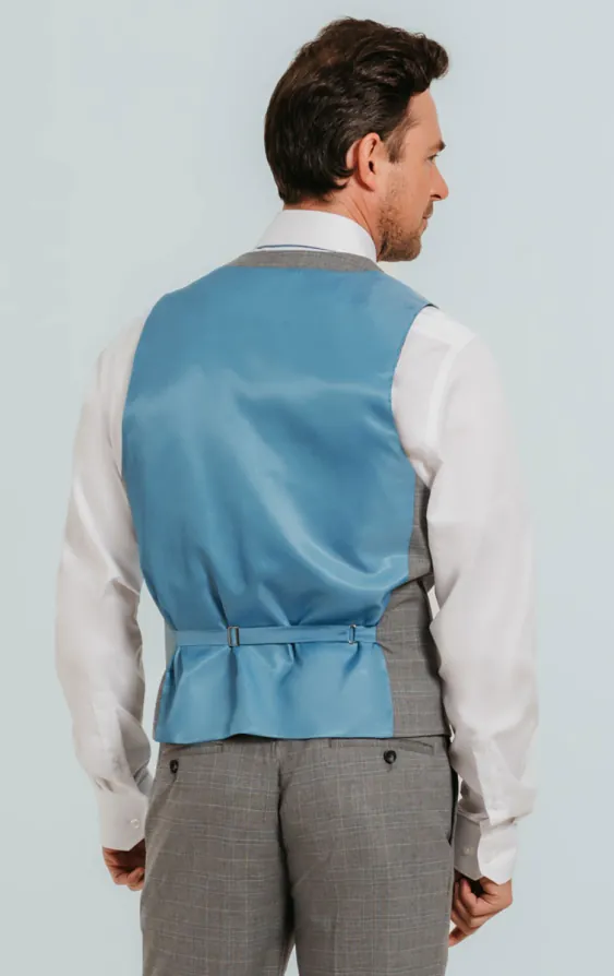 Gilet croisé à carreaux gris clair - photo 2 Gilet croisé à carreaux gris clair - photo 2