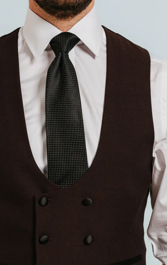 Gilet de smoking croisé bordeaux - photo 1
