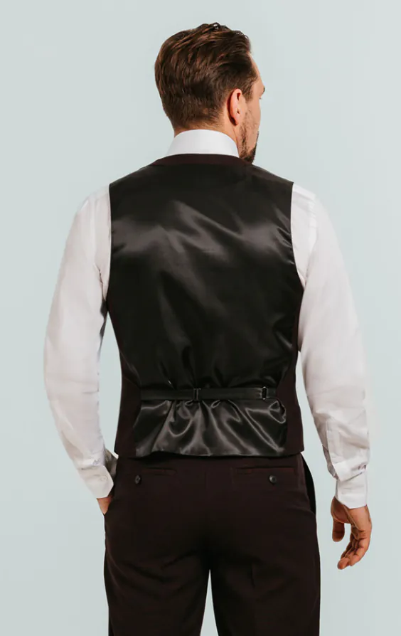 Gilet de smoking croisé bordeaux - photo 2