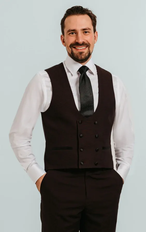 Dobell Gilet de Smoking Croise Bordeaux Dobell
